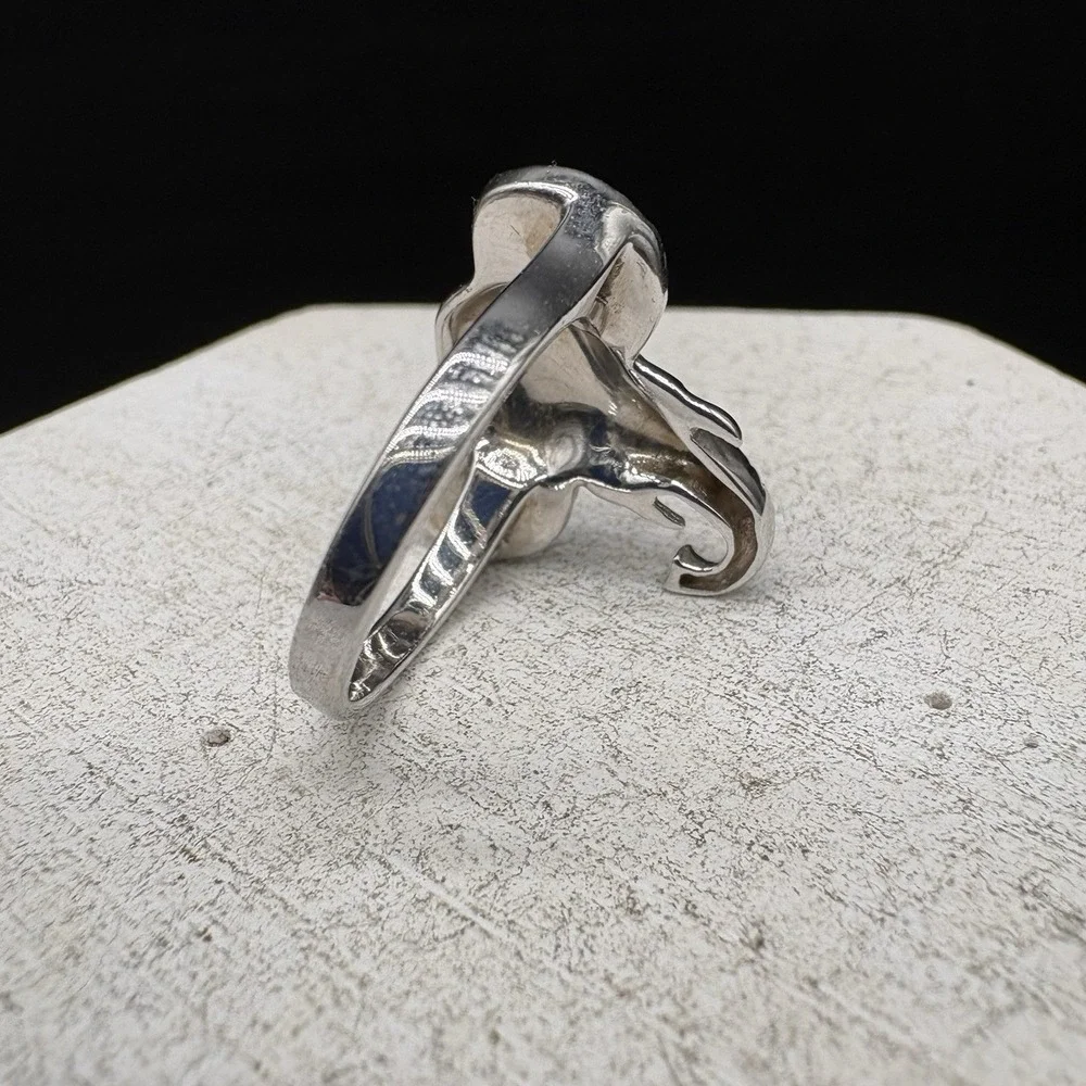 Unbranded Elephant Head Ring Unisex Size 8 Silver Excellent 925 Sterling Thai